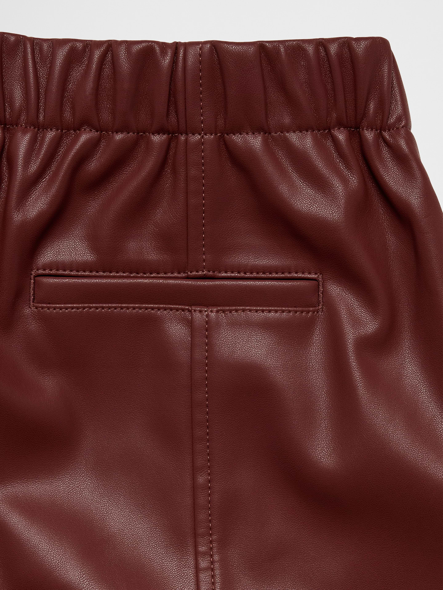 Image 5 of 5, Wide-Leg High-Rise Vegan Leather Pant