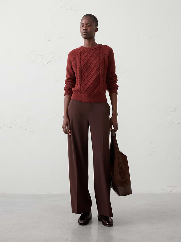 Hayden Sculpted Stretch Wide-Leg High-Rise Pant