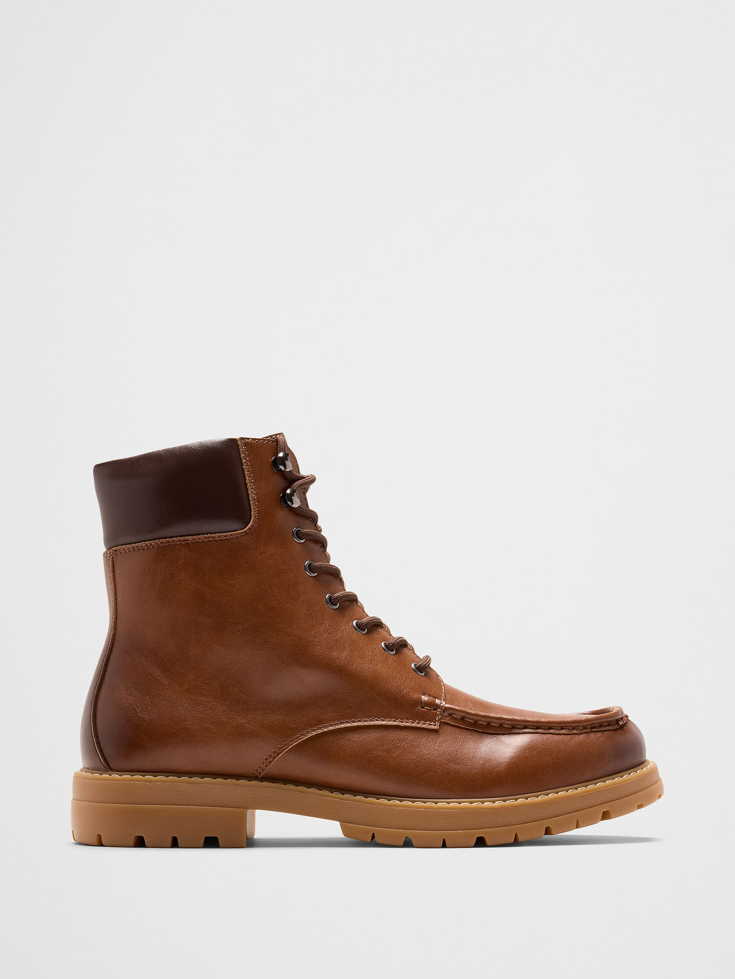 Image number 1 showing, Vegan Leather Moc-Toe Lugg Boot