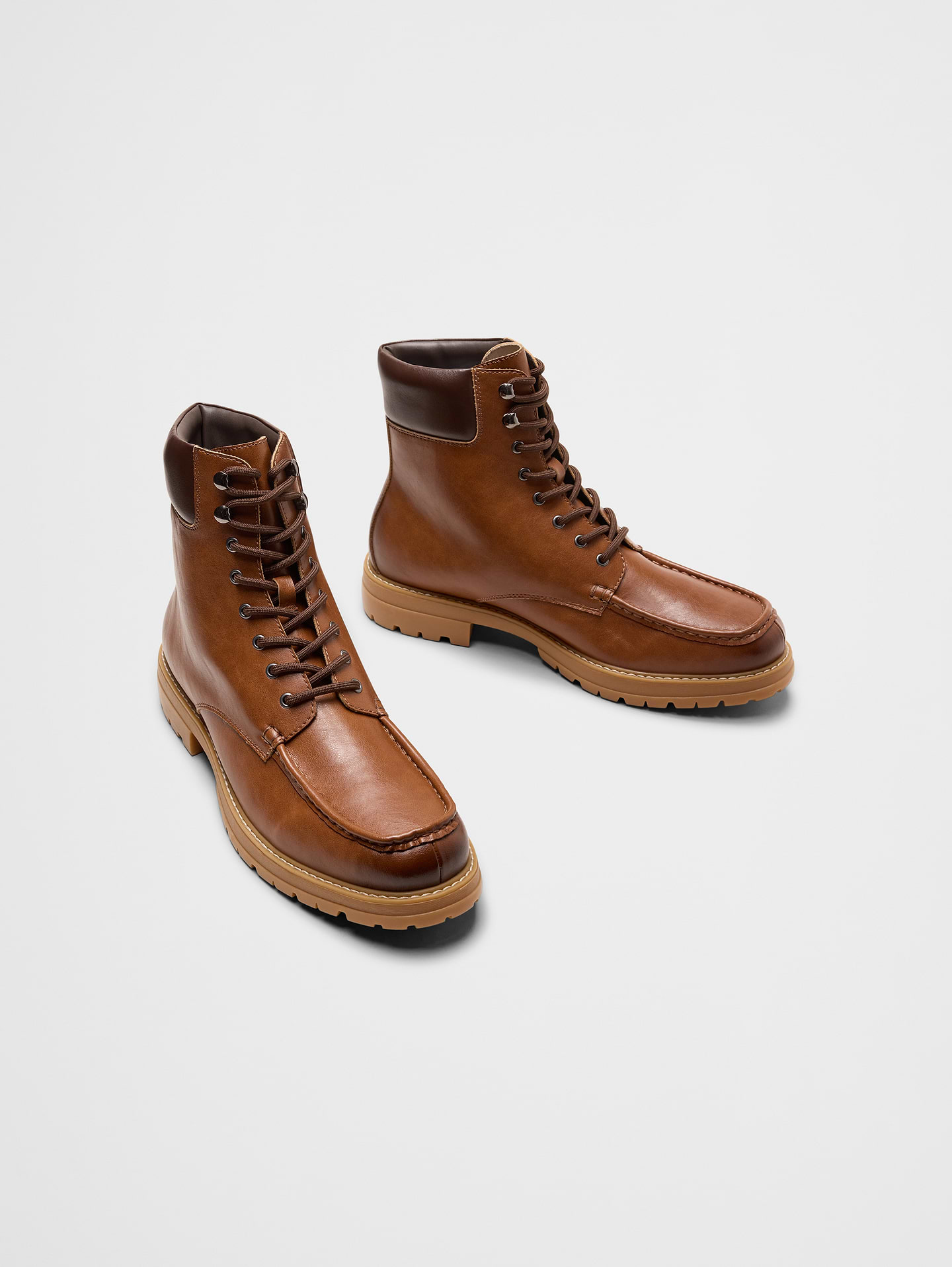 Image number 2 showing, Vegan Leather Moc-Toe Lugg Boot