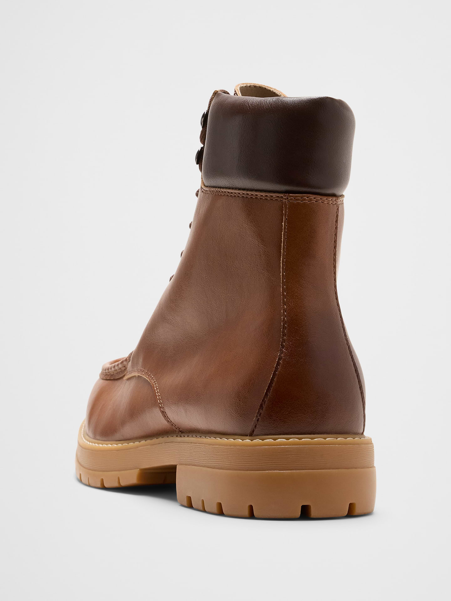 Image number 3 showing, Vegan Leather Moc-Toe Lugg Boot