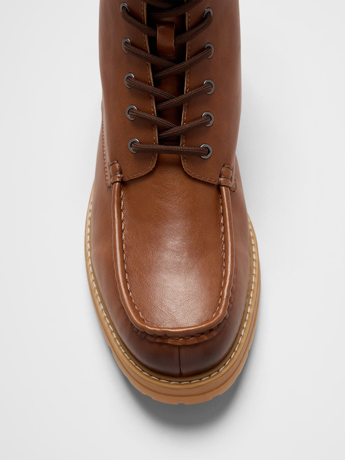 Image number 4 showing, Vegan Leather Moc-Toe Lugg Boot