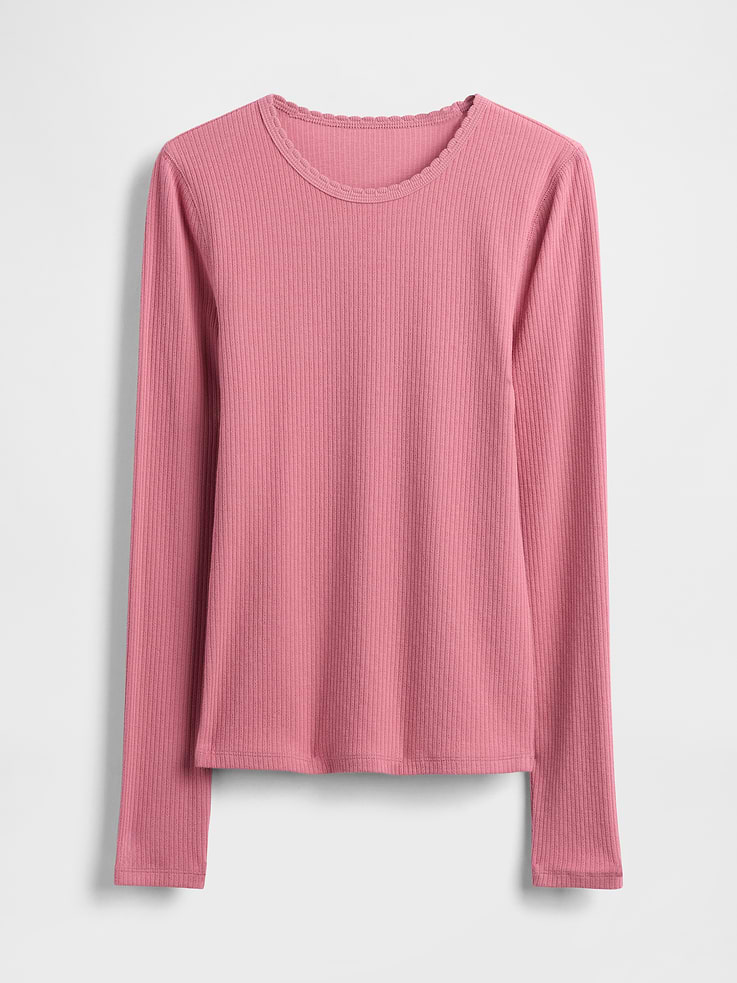 Image 4 of 4, Pointelle Rib T-Shirt