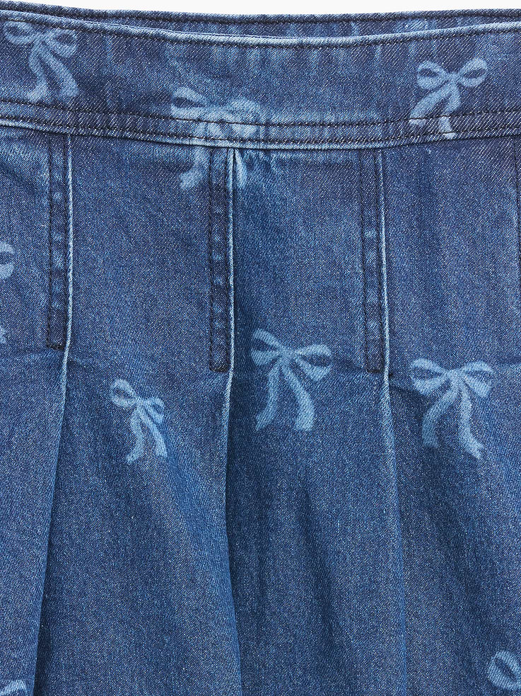 Image number 3 showing, Kids Pleated Denim Mini Skirt