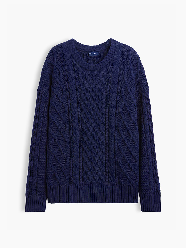 L'image numéro 5 présente Chandail surdimensionné en tricot torsadé 100 % coton