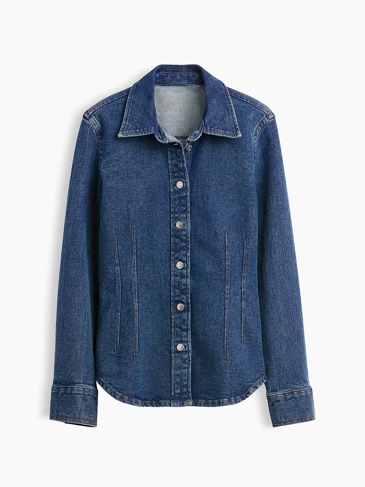 L'image numéro 5 présente Chemisier ajusté en denim