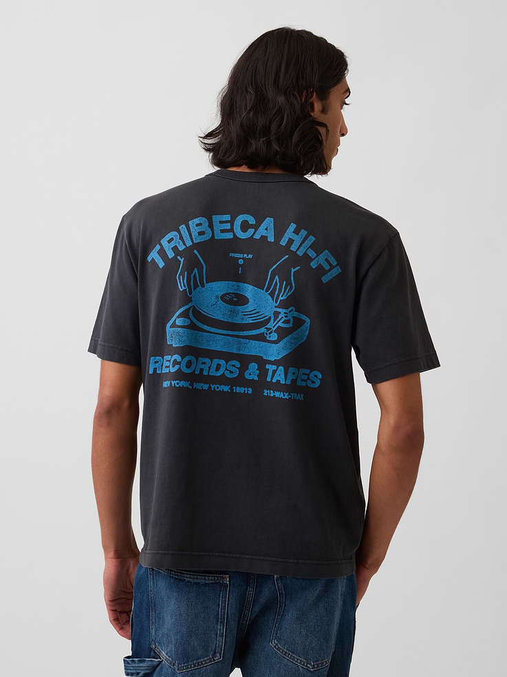 Image 3 de 6, T-shirt décontracté en tissu épais à imprimé