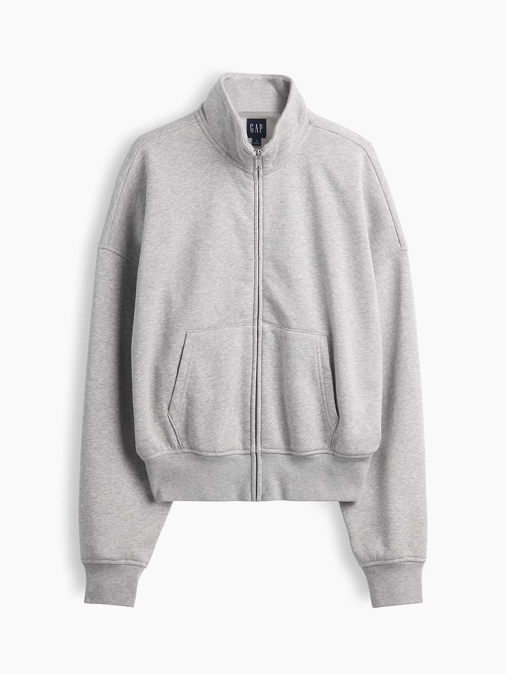 Image 5 of 5, VintageSoft Oversized Mockneck Zip Jacket