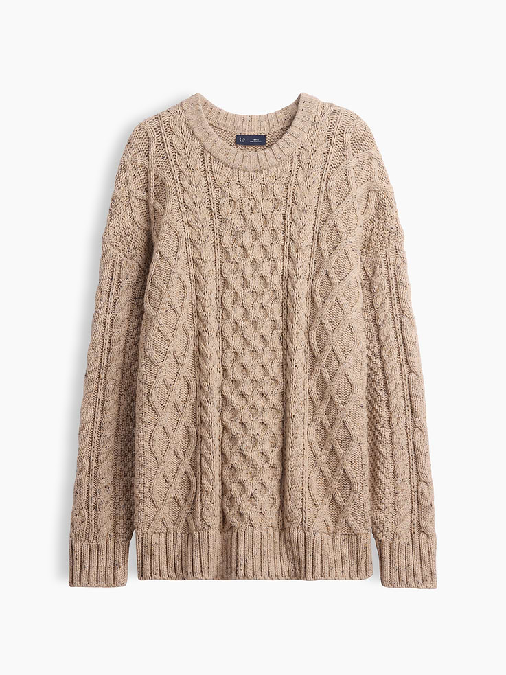Image number 5 showing, Oversized Cable-Knit Sweater