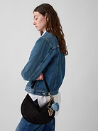 Image number 2 showing, Vegan Suede Crescent Bag
