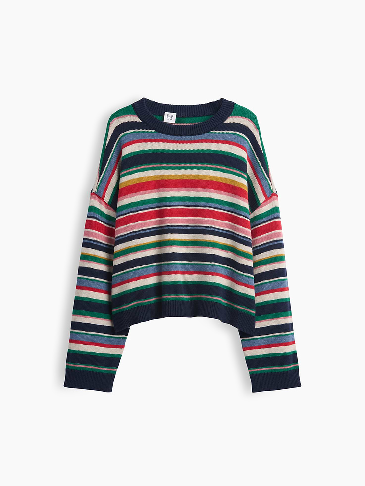 Image 2 of 3, Kids 100% Cotton Oversized Crew Sweater