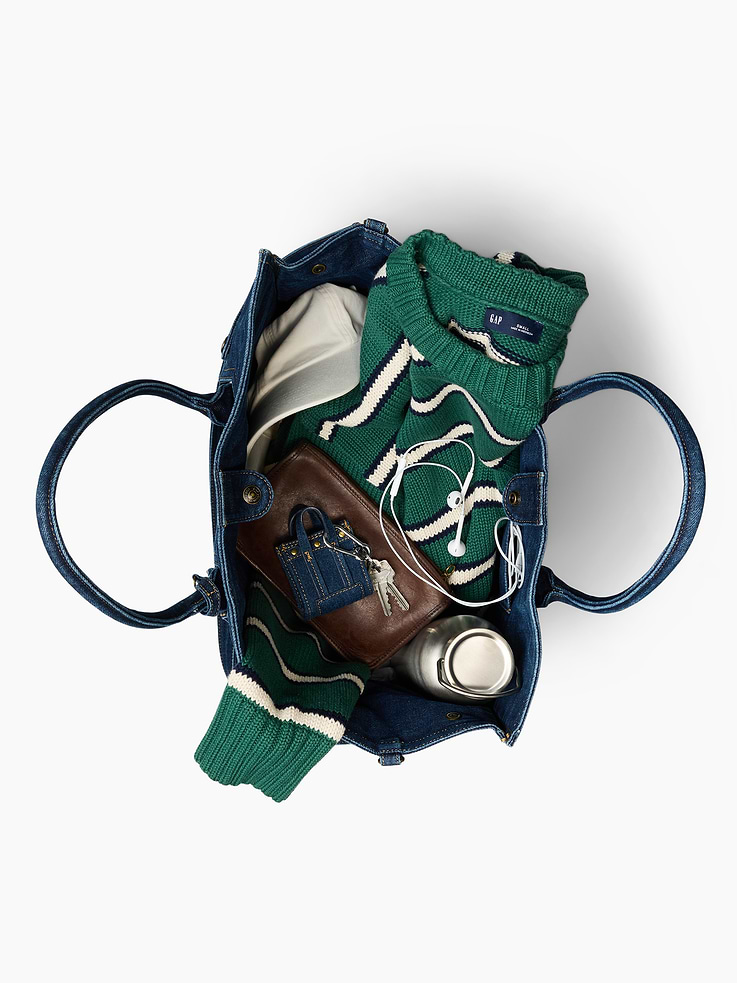 Image number 9 showing, Large Denim Five Pocket Tote