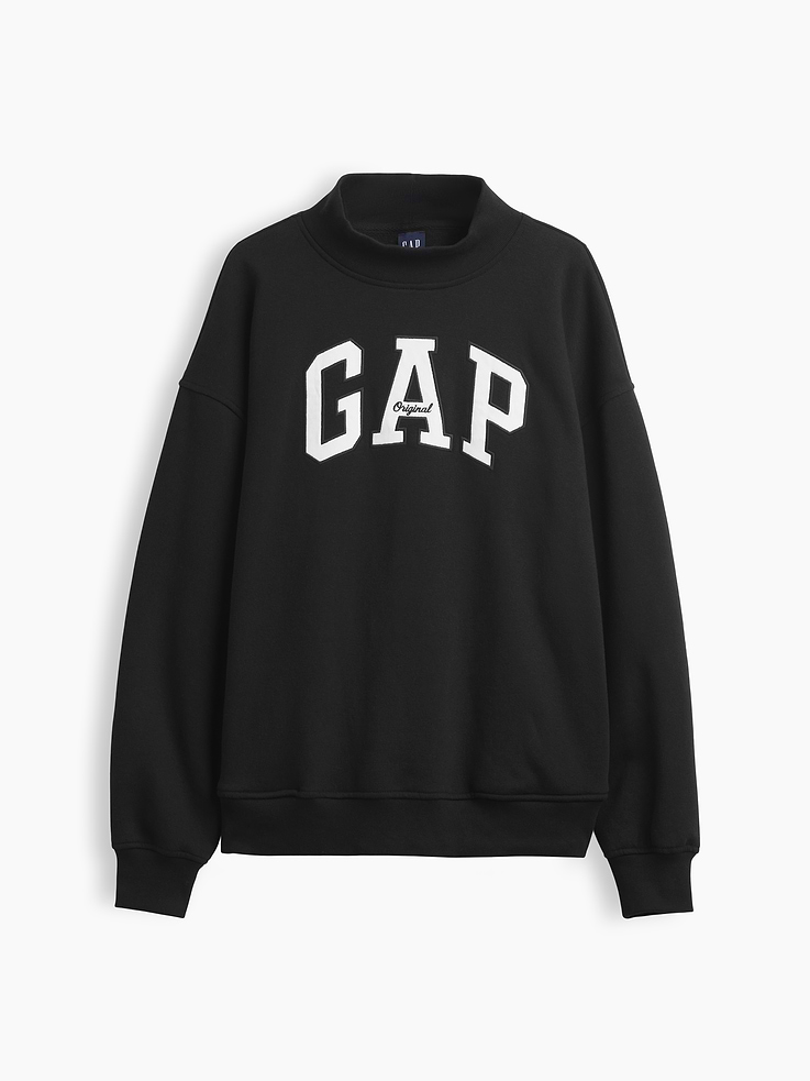 Image 7 of 7, VintageSoft Oversized Mockneck Logo Sweatshirt