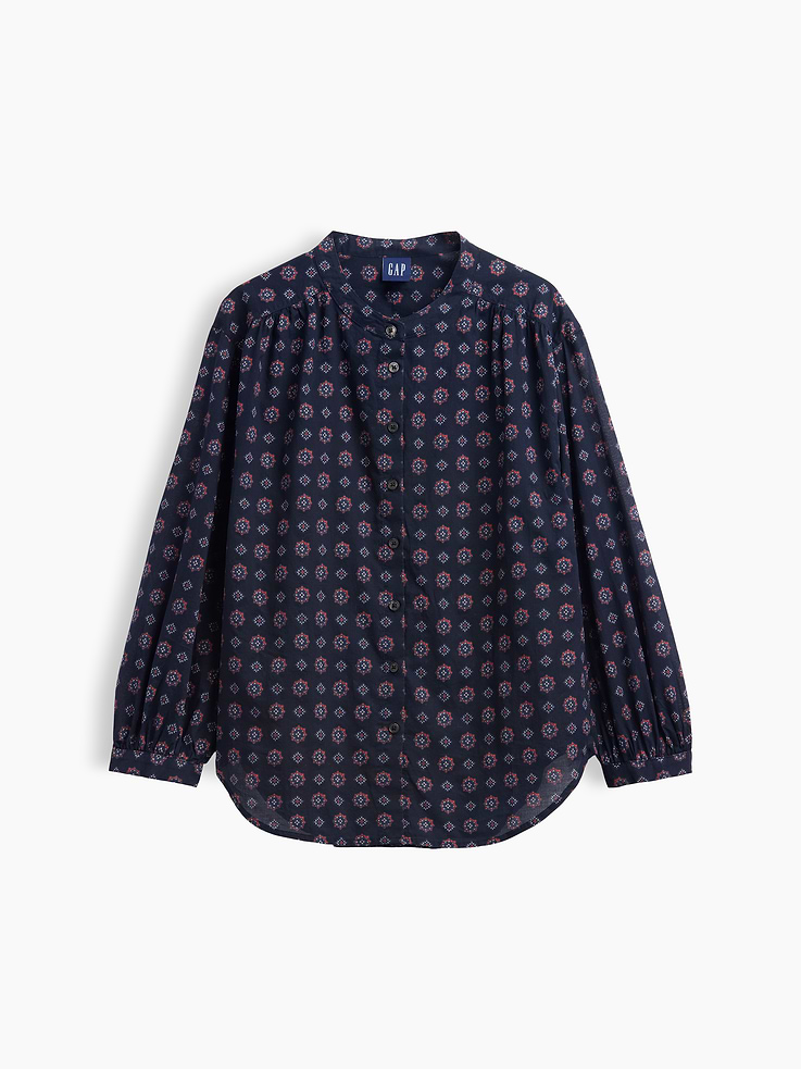 Image 5 of 5, Relaxed Button-Front Shirt