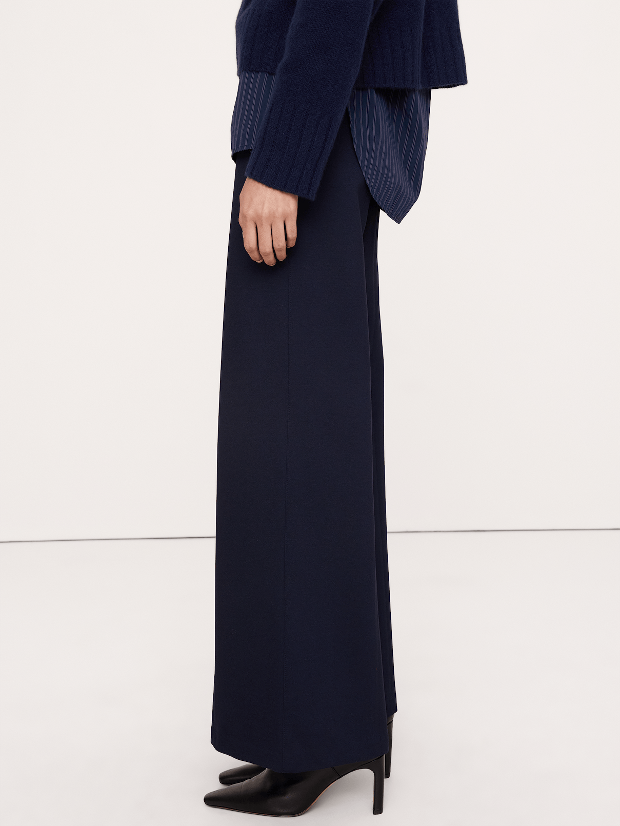Image 7 of 8, High-Rise Wide-Leg Everywhere Ponte Pull-On Pant