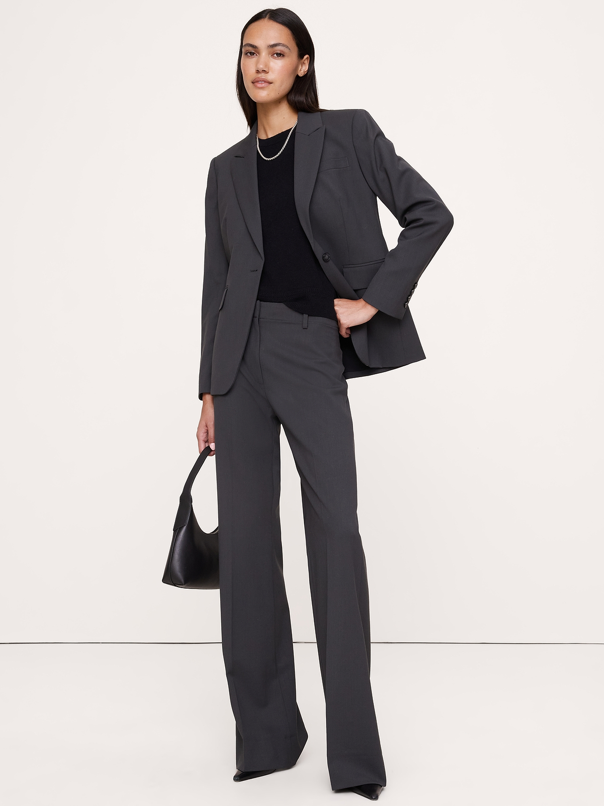 Ultra High-Rise Flare Italian Lightweight Wool Pant | Banana Republic
