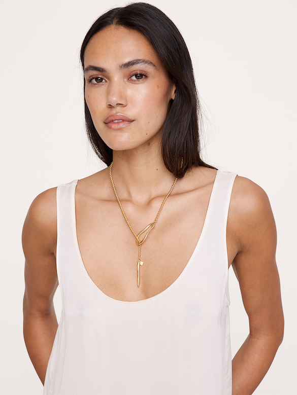 Abstract Oval Drop Necklace