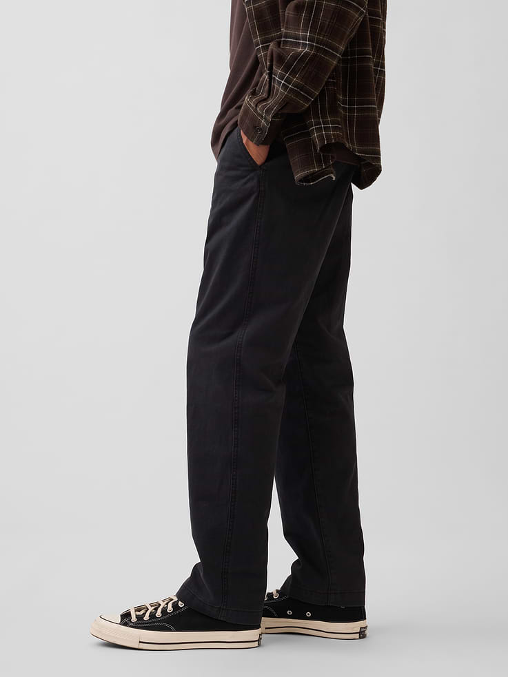 Image 3 of 6, Heavyweight Twill Relaxed Straight Khakis