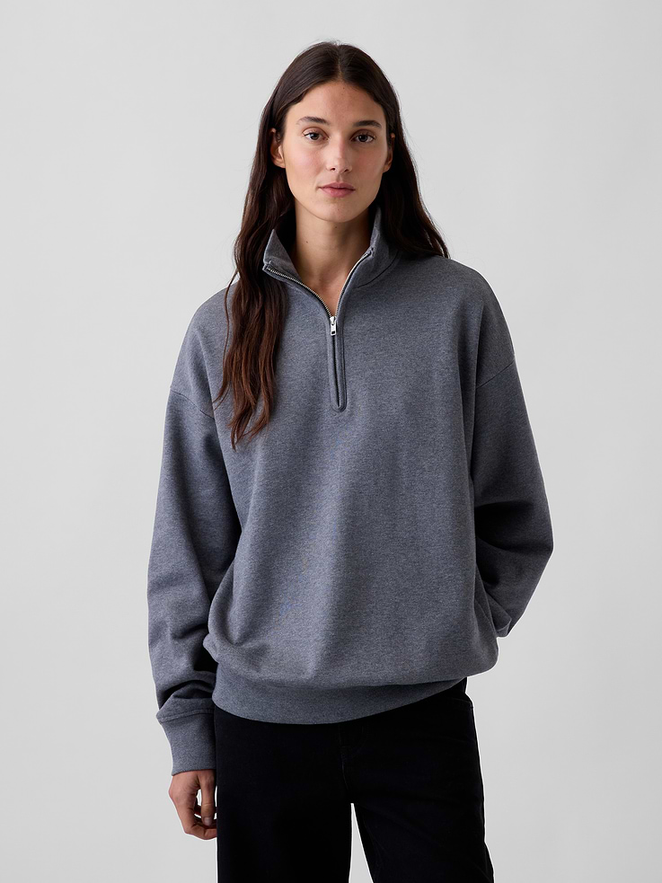 Image number 5 showing, Heavyweight Oversized Quarter-Zip Pullover