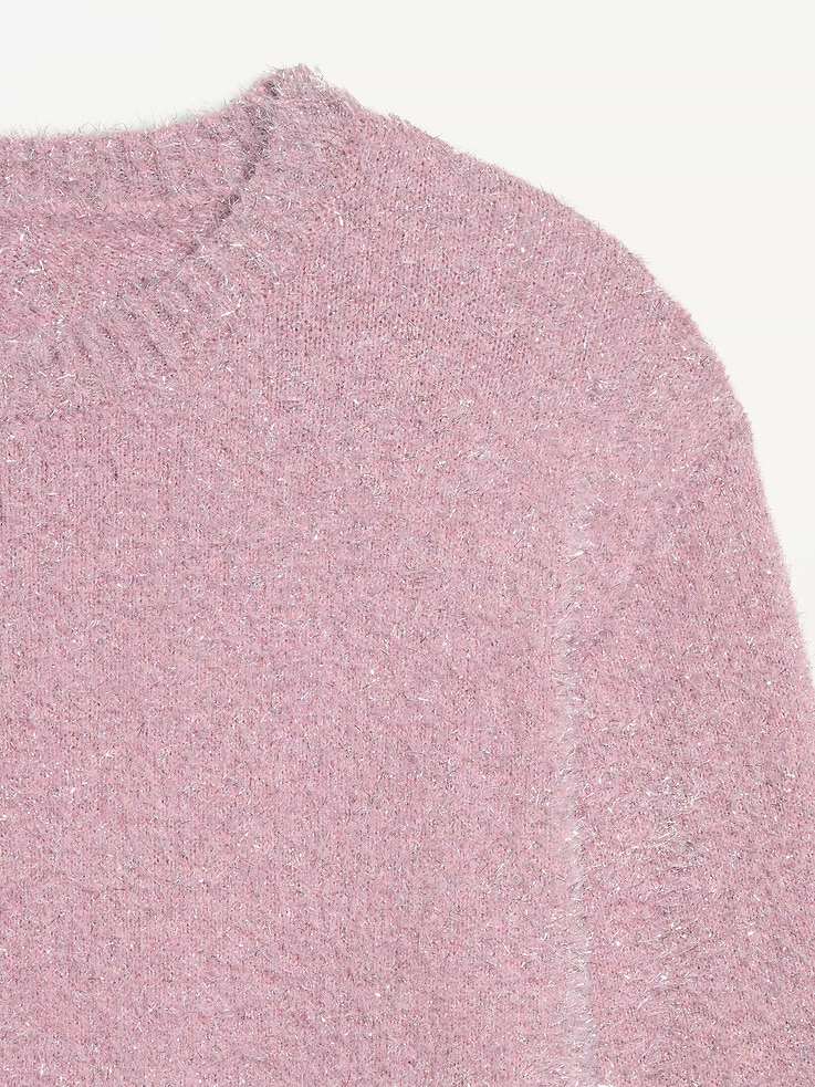 Image 3 of 4, Oversized Shine Crew-Neck Sweater