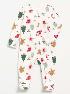 Image 1 of 1, crew neck, long sleeves, fold-over mittens at each sleeve, full-length reversible zipper, sewn-in feet, allover print, Product #1181801