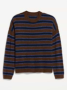 Image 2 of 3, Loose Cozy Wool-Blend Crew-Neck Sweater