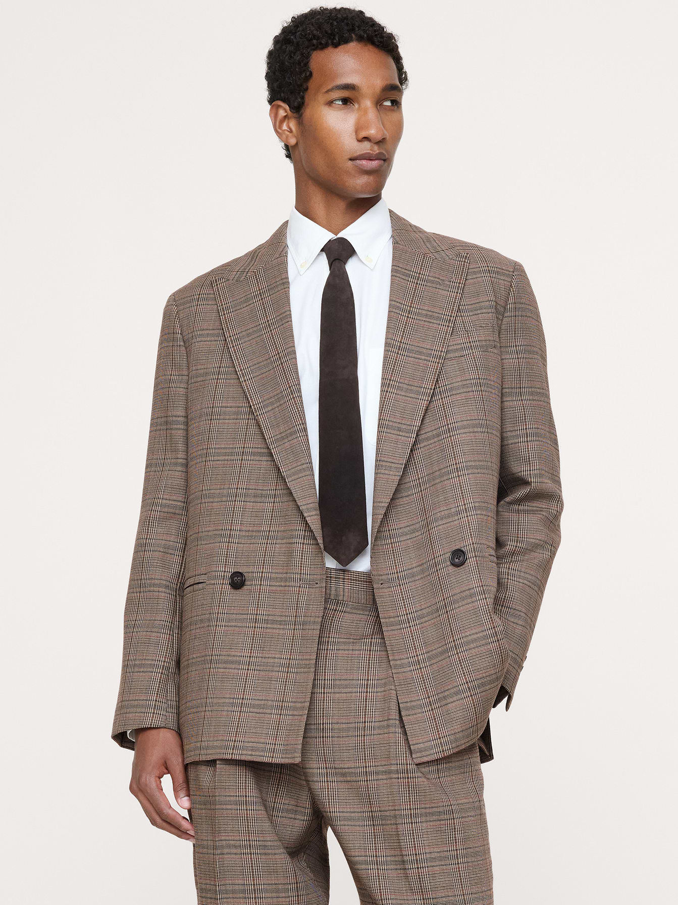 Image number 6 showing, Relaxed Double-Breasted Italian Glen Plaid Suit Jacket
