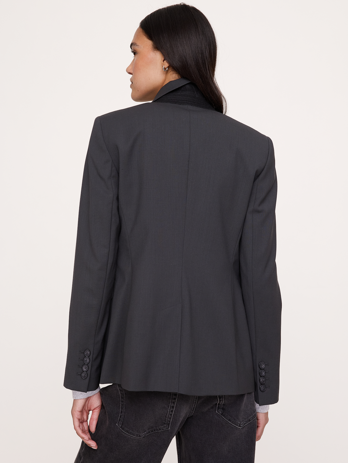 Image 6 of 8, Slim Italian Lightweight Wool Blazer