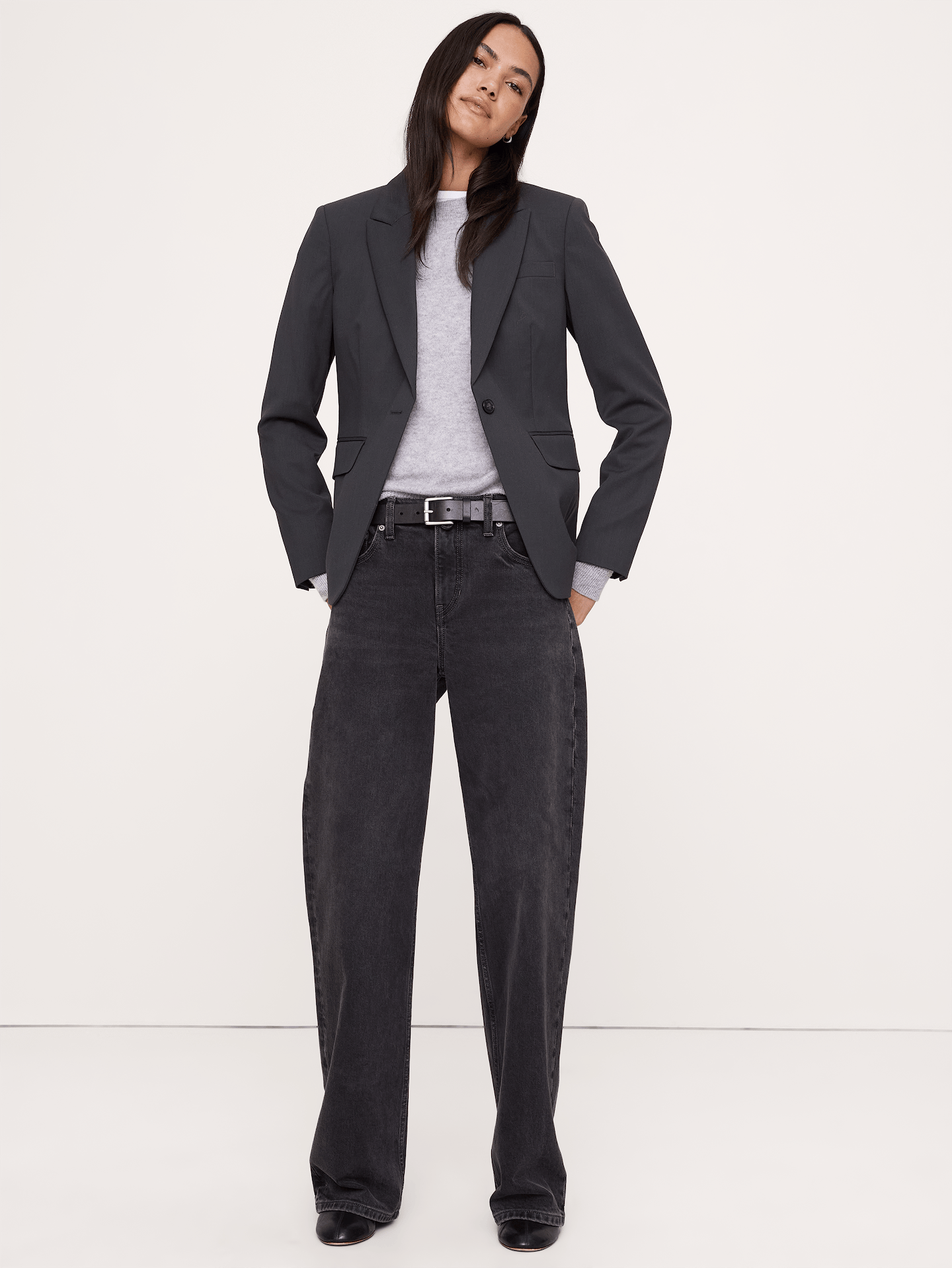 Image 7 of 8, Slim Italian Lightweight Wool Blazer