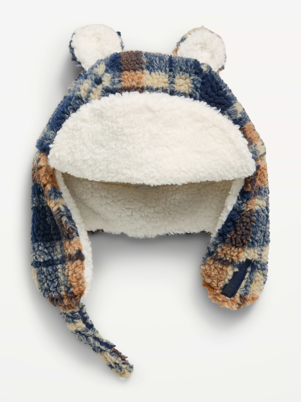 Image 1 of 1, critter ears at crown, adhesive secure closure along chin, fold-up front brim, soft sherpa lining, Product #1185030