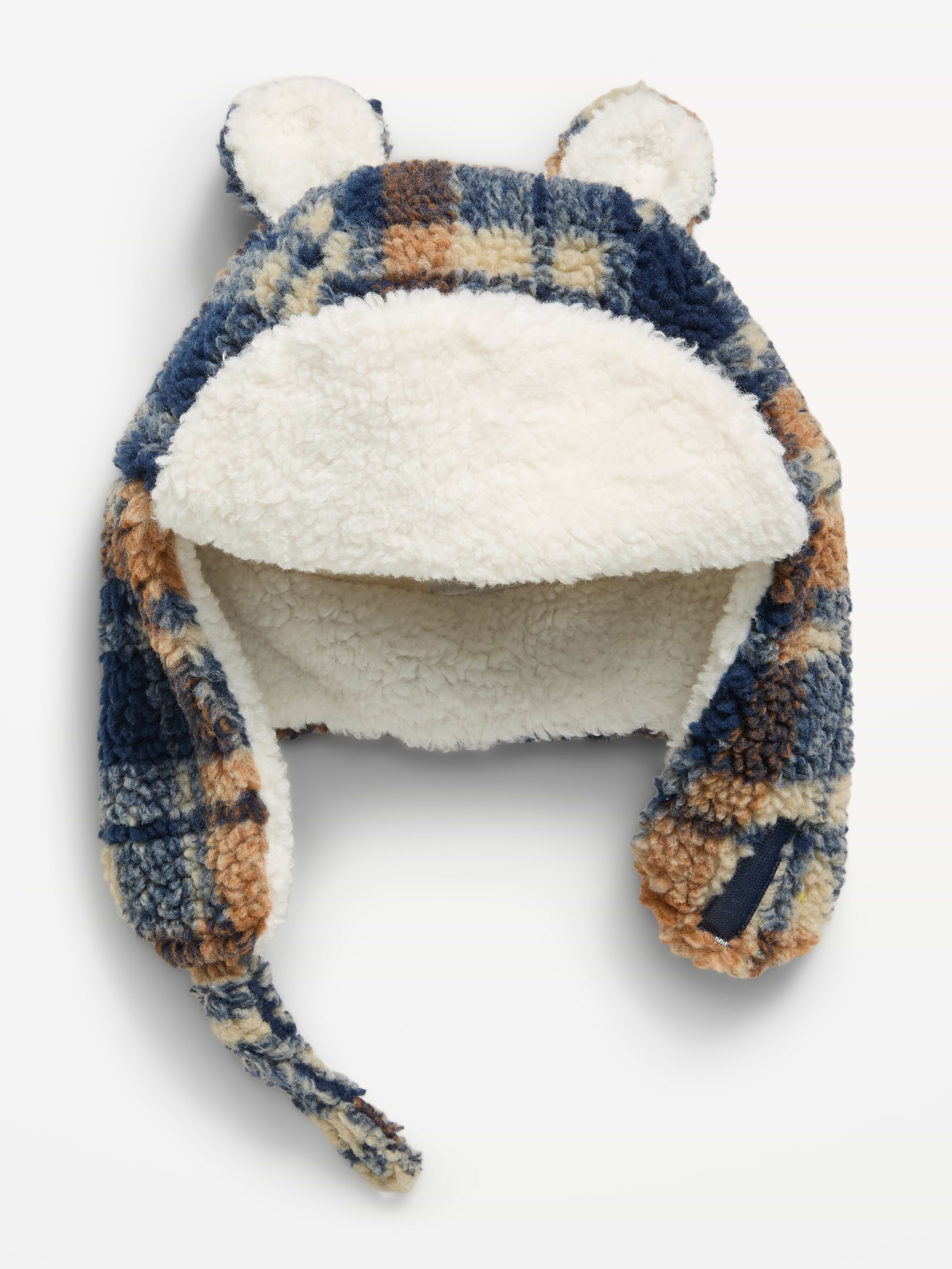 Image 1 of 1, critter ears at crown, adhesive secure closure along chin, fold-up front brim, soft sherpa lining, Product #1185030