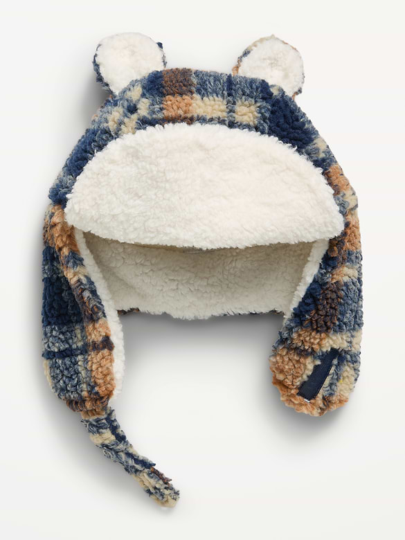 Plaid Sherpa Trapper Hat for Toddler