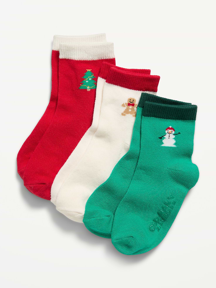 Image 1 de 2, Paquet de trois paires de chaussettes., Extrémités en tricot côtelé., Coutures à encoches sur le talon et la pointe., Logos texturés sous le pied., Produit #1184997