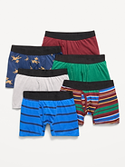 Image 1 de 1, Paquet de 6 caleçons boxeurs., Taille élastique à logo répété., Braguette devant., Couleurs et imprimés variés., Produit #877217