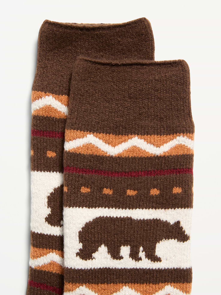 Image 2 of 2, Cozy-Lined Crew Socks for Men