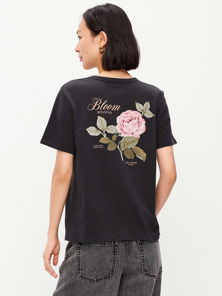L'image numéro 2 présente T-shirt passe-partout ras du cou à imprimé