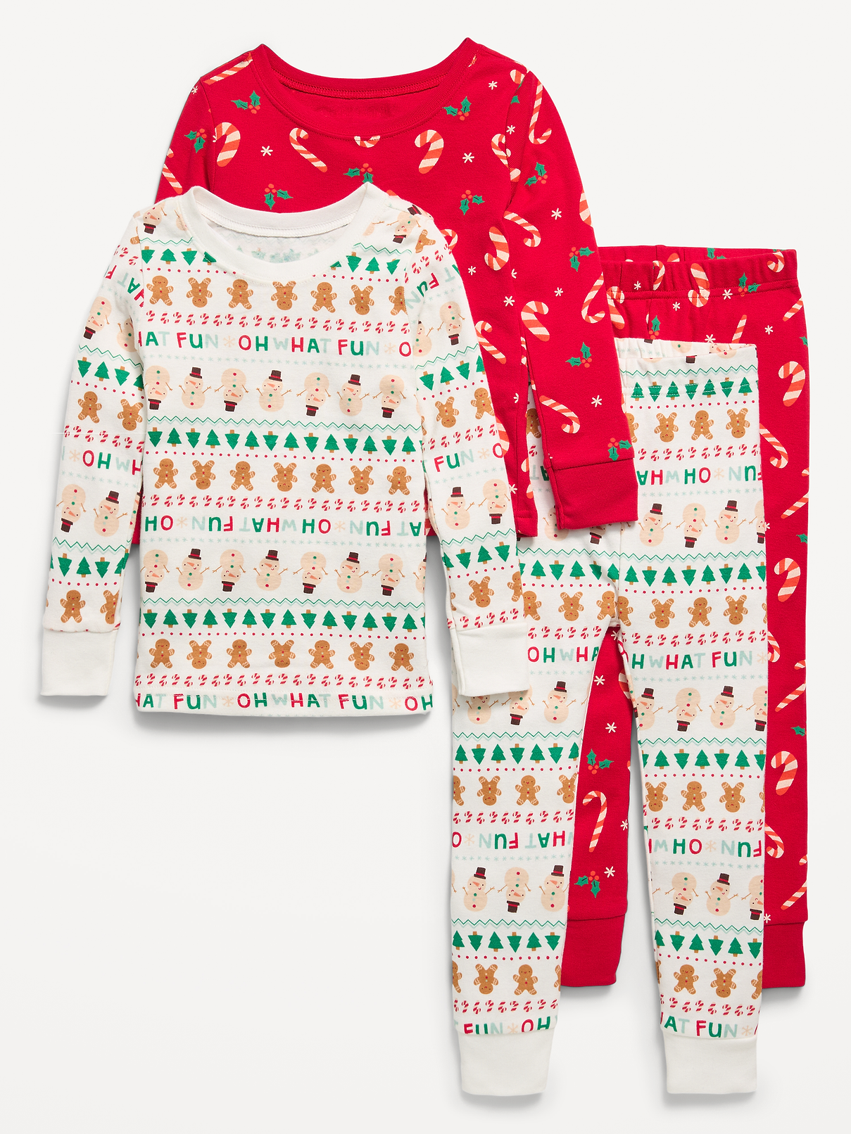 Image 1 of 2, crew neck, long sleeves, matching pajama bottoms, elasticized waistband, all-over print, Product #910622