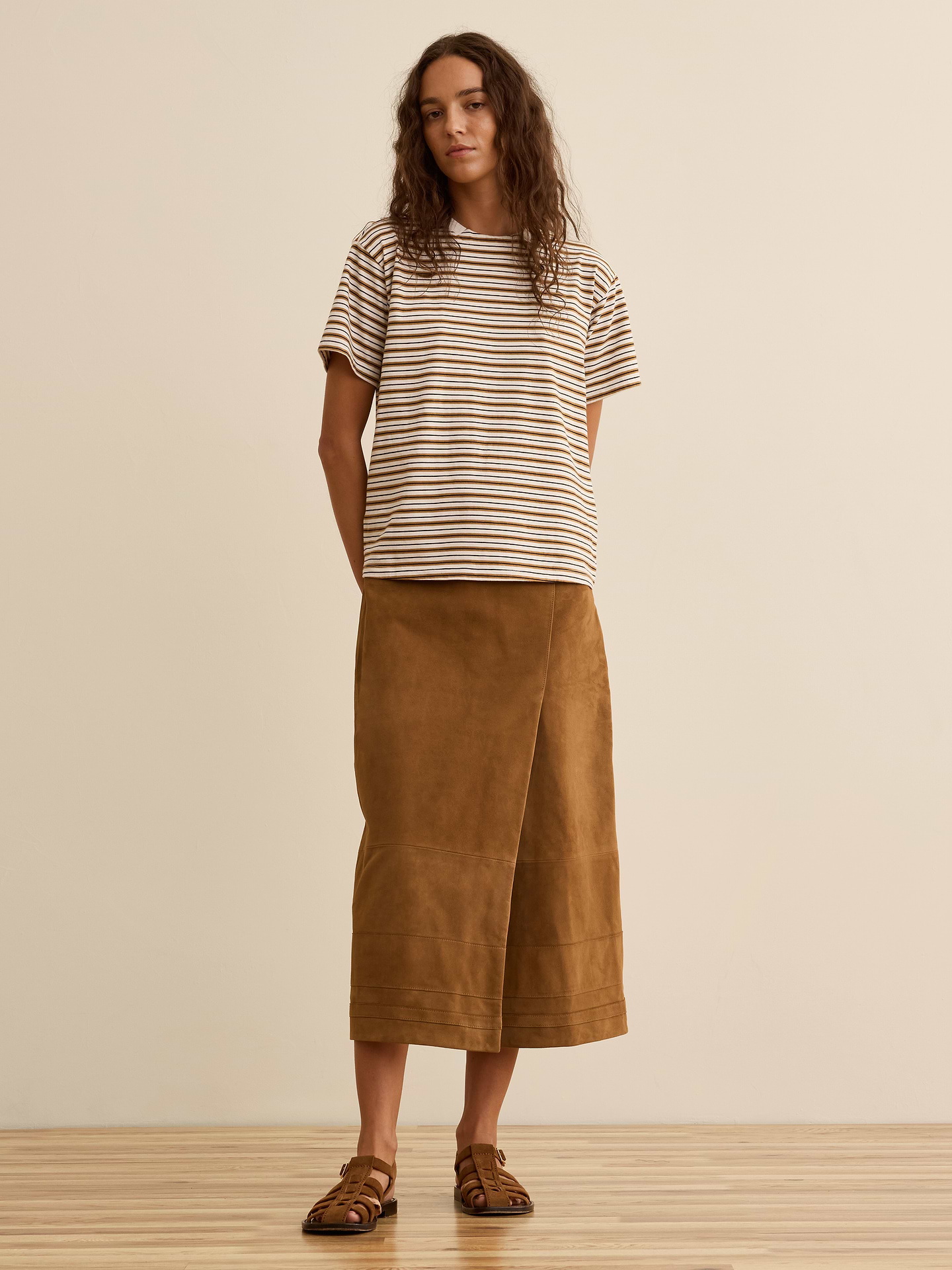 Image number 2 showing, Banana Republic x La Ligne | The Suede Wrap Midi Skirt