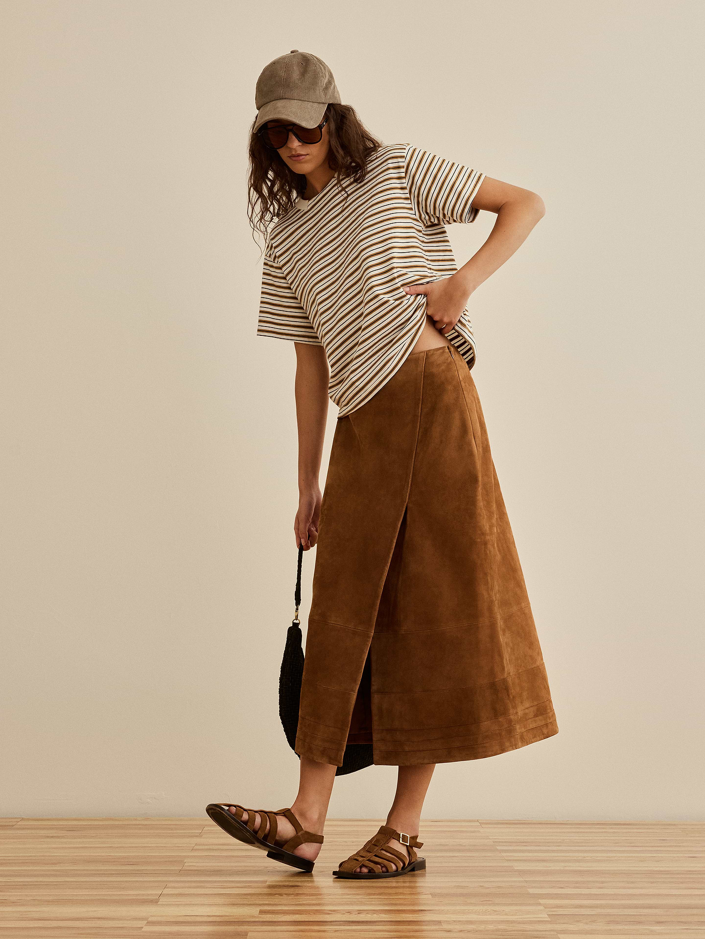 Image number 5 showing, Banana Republic x La Ligne | The Suede Wrap Midi Skirt