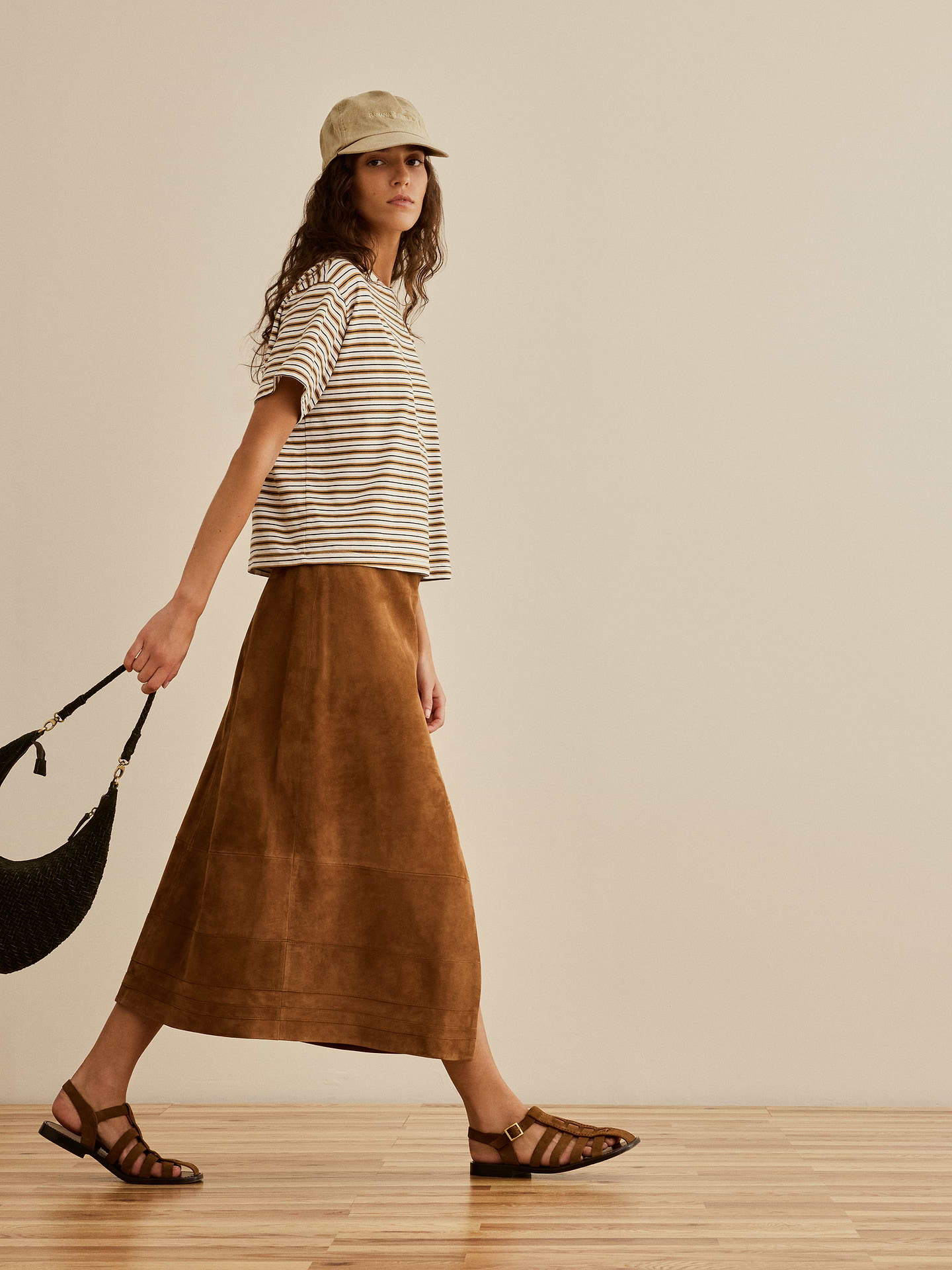 Image number 1 showing, Banana Republic x La Ligne | The Suede Wrap Midi Skirt