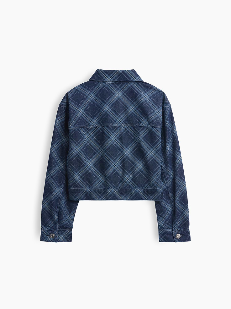 Image number 3 showing, Kids Relaxed Cropped Icon Denim Jacket
