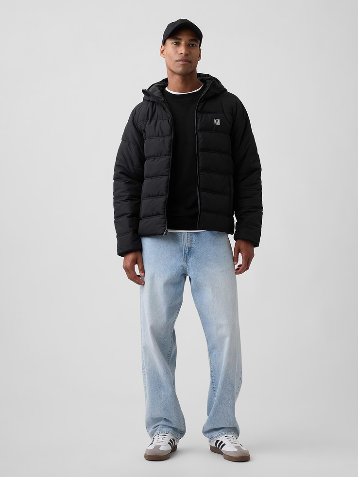 Image 3 of 5, Relaxed Hooded Puffer Jacket