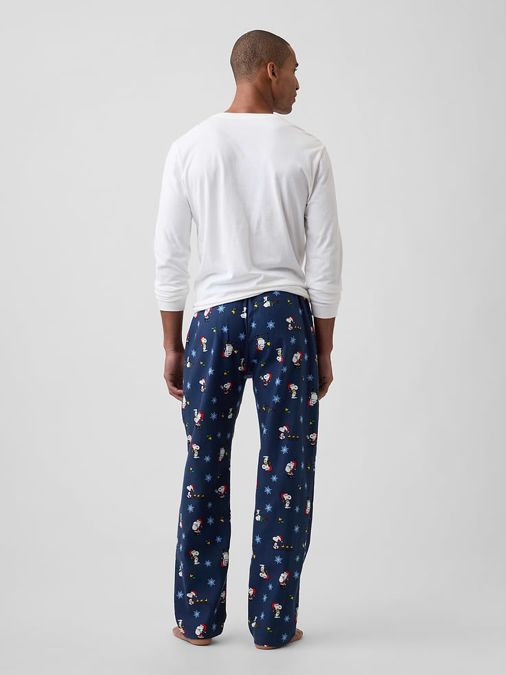 Image 2 of 4, Peanuts Relaxed Print Flannel PJ Pants