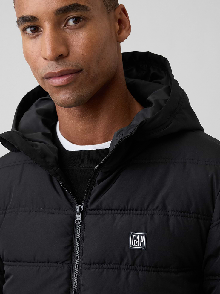 Image 4 of 5, Relaxed Hooded Puffer Jacket