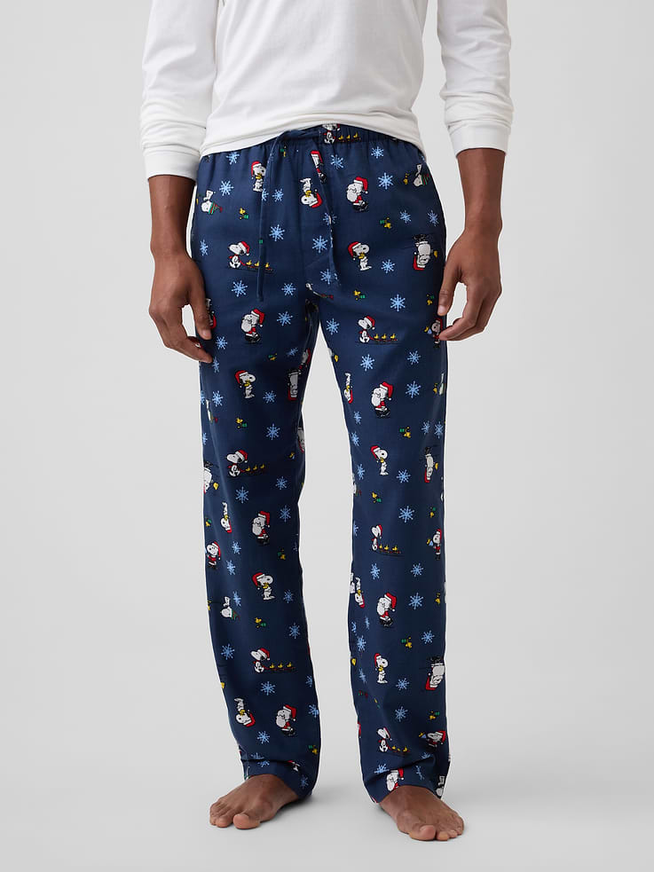 Image 3 of 4, Peanuts Relaxed Print Flannel PJ Pants