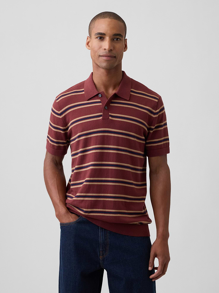 Image number 1 showing, Stripe Sweater Polo Shirt
