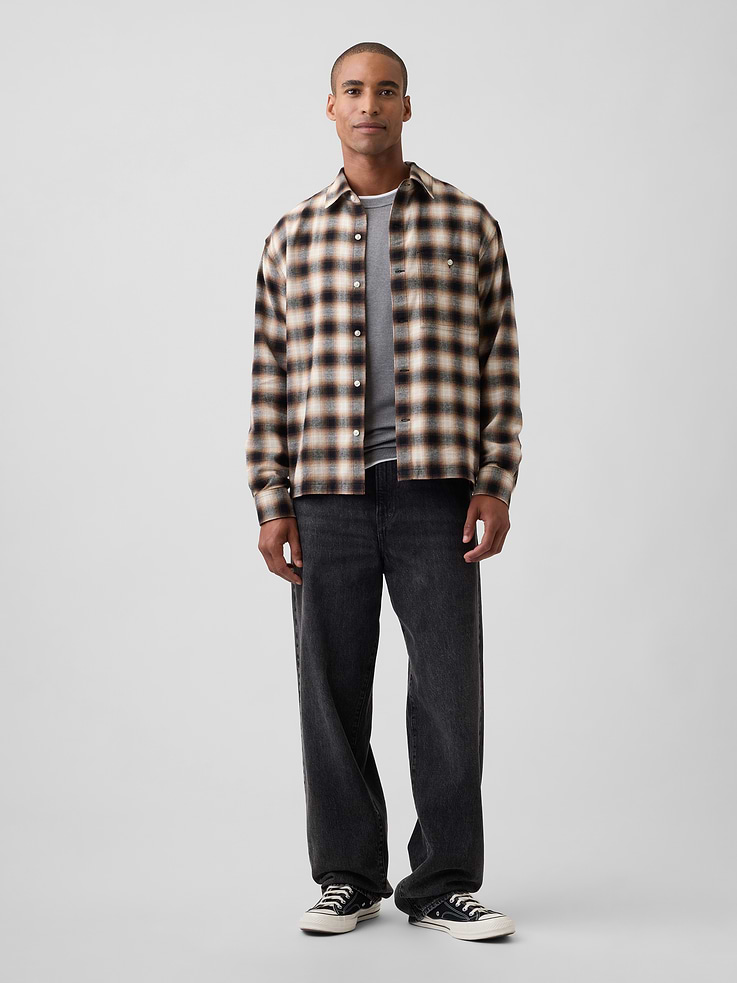 Image 3 of 5, Flannel Shirt in Boxy Fit