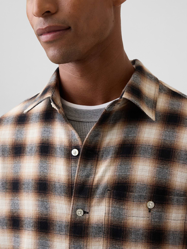 Image 4 of 5, Flannel Shirt in Boxy Fit