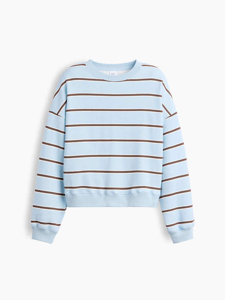 Image 5 of 5, Relaxed Cropped Crewneck Sweatshirt