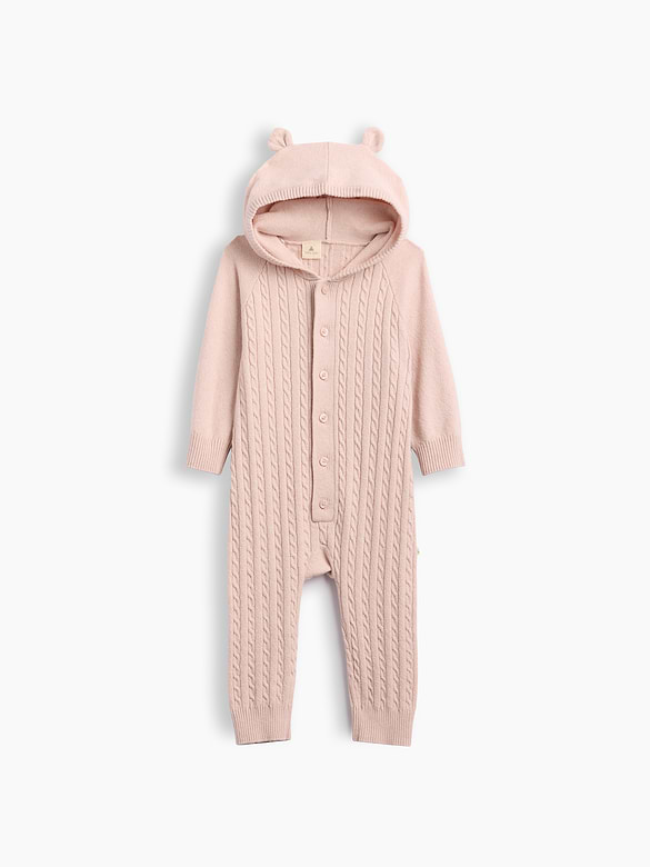 Baby CashSoft Cable-Knit One-Piece